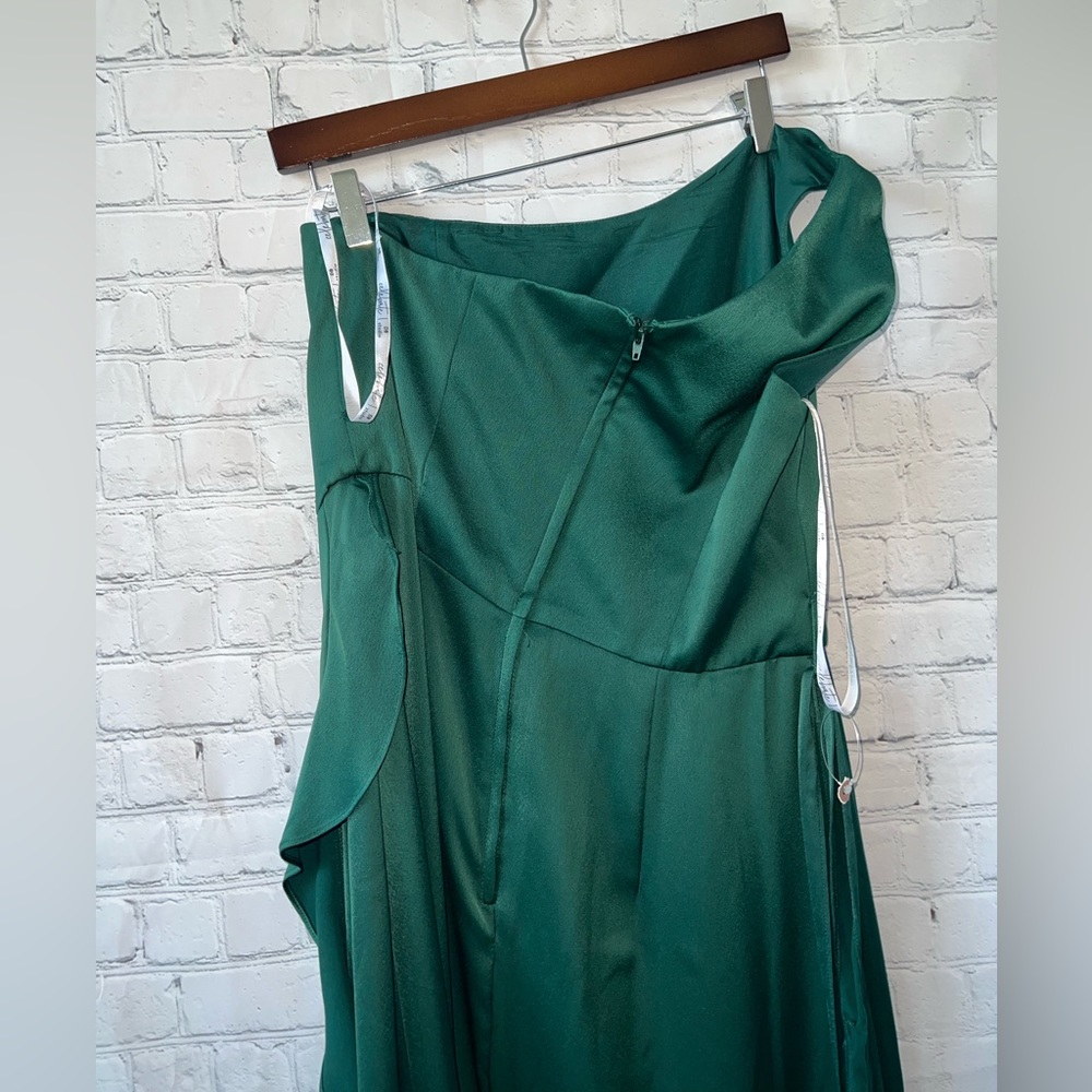Celebrate DB Studio dark green long ruffled dress size 16 - Picture 8 of 13